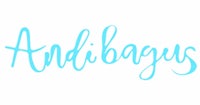 the word andibagus in blue lettering on a white background
