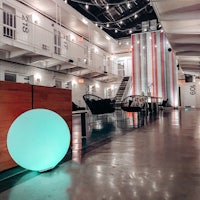 a large ball in the middle of a room